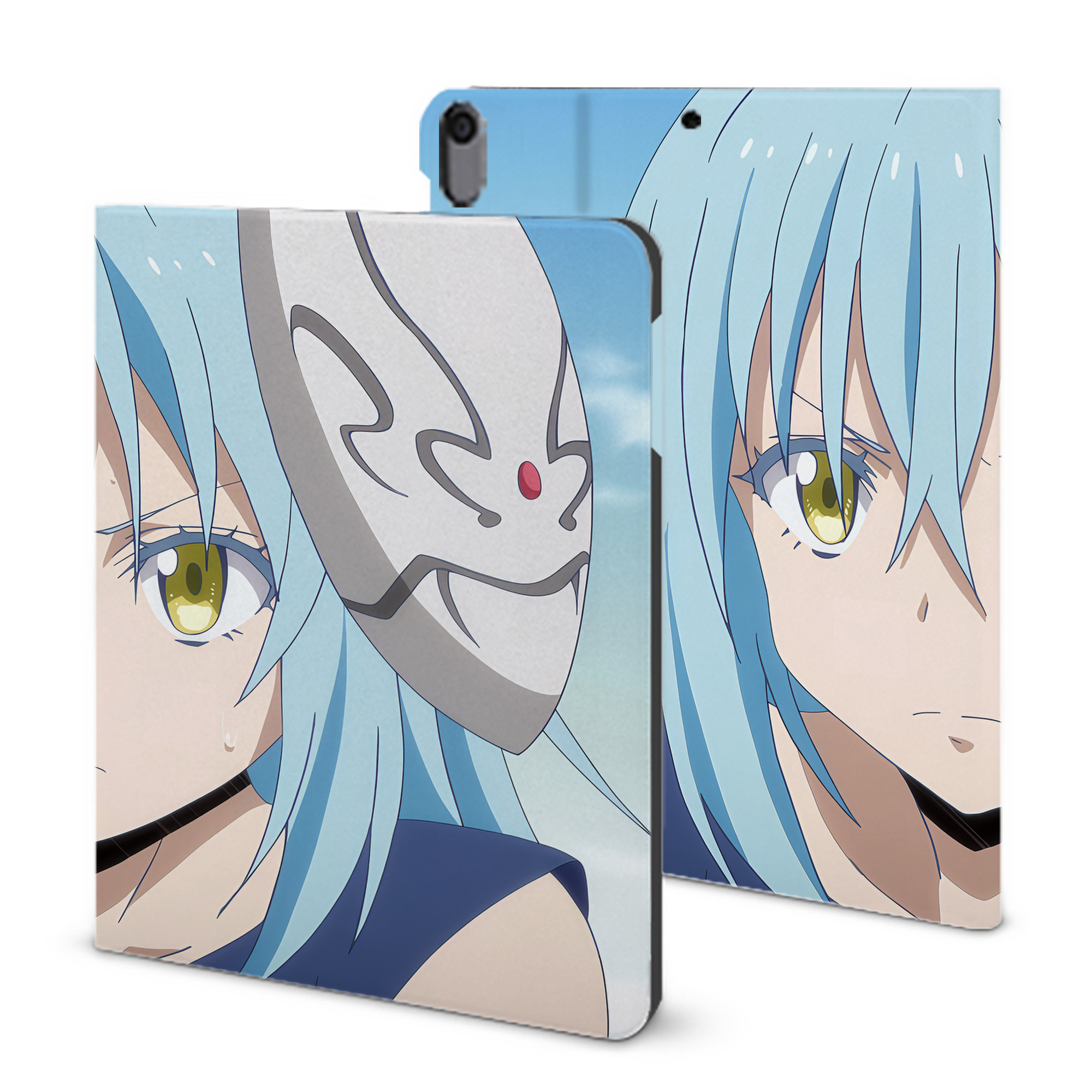 （画像用） 転スラ Regarding Reincarnated to Slime IPad ケース ブック型 PUレザー TPU 耐衝撃 軽量 薄型 ペン収納なし 全面保護 IPad 各モデル対応